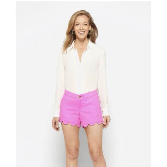 Lilly Pulitzer Women’s Buttercup Scalloped Hem Shorts in Amethyst Purple